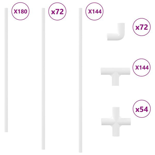 vidaXL PVC R&oslash;r 29 pcs Hvit PP og PE