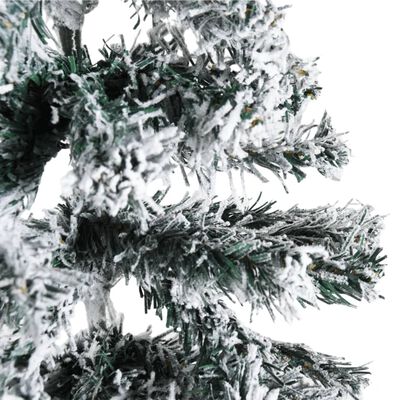 vidaXL Kunstig halvt juletre med flokket snø slankt 120 cm