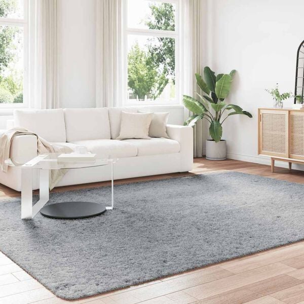 vidaXL Flossteppe med lang luv NAVARRA lysegr&aring; 240x340 cm polyester