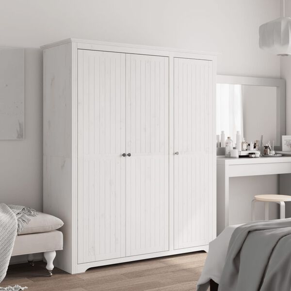 vidaXL Garderobe BODO hvit 146x53,5x173 cm heltre furu