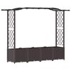 vidaXL Hevet Bed med Trellis og Tak Brun 204 x 40 x 138 cm PP