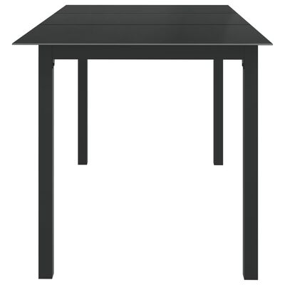 vidaXL Hagebord svart 150x90x74 cm aluminium og glass