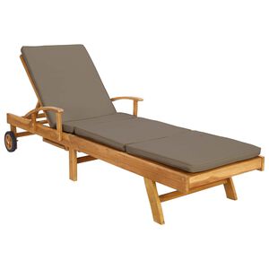 vidaXL Solstol med Pute 100% Polyester Solid-Teak
