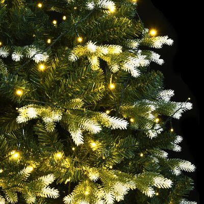 vidaXL Kunstig henglset juletre med 150 LED og flokket snø 120 cm