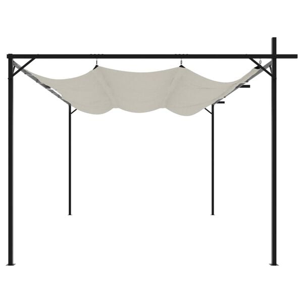 vidaXL Pergola med uttrekkbar tak kremhvit 395x292x230 cm