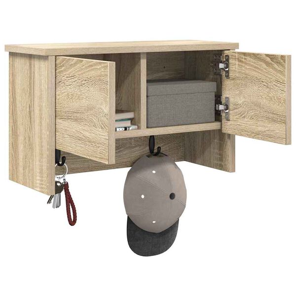 vidaXL Vegghengt kleshenger Sonoma eik 50 x 20 x 30 cm Konstruert tre