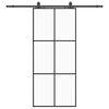 vidaXL Skyved&oslash;r med monteringssett svart 90x205 cm ESG-glass