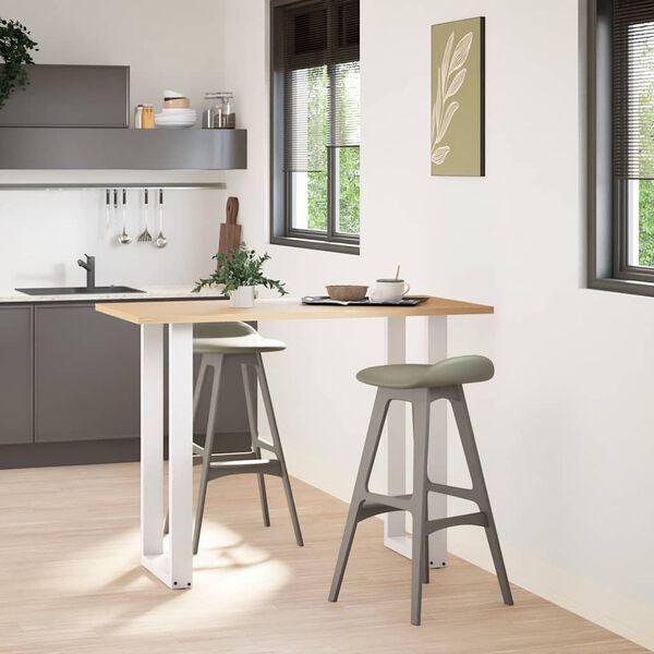 vidaXL Barbordben U-formet 2 stk hvit 40x(100-101) cm st&aring;l