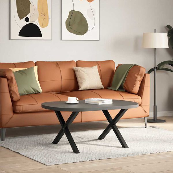 vidaXL Salongbordben X-formet 2 stk svart 70 x (42-43) cm st&aring;l