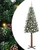 vidaXL Slim juletre med 300 LED gr&oslash;nn 180 cm PVC og Massivt Furu tre