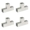 vidaXL Stolpesko 4 stk T-form galvanisert metall 71x71 mm