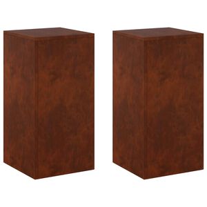 vidaXL Planteholder 2 pcs Rusten 30 x 30 x 60 cm Cortenst&aring;l