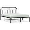 vidaXL Sengeramme i metall med sengegavl svart 150x200 cm
