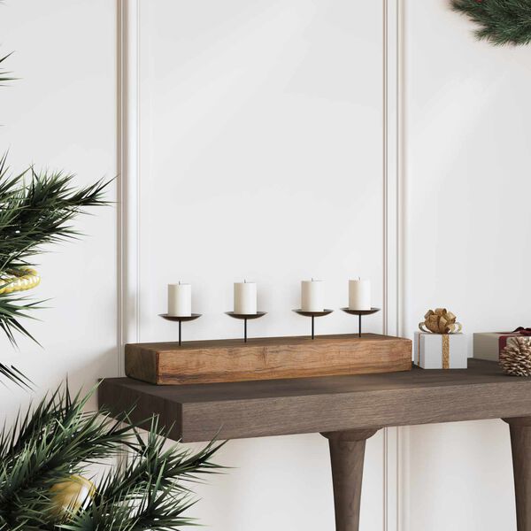 vidaXL Lysestake Naturlig 50 x 15 x 10 cm Massivt teaktre