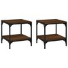 vidaXL Sidebord 2 stk brun eik 40x40x40 cm konstruert tre