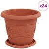 vidaXL Plantepotter 24 pcs Klinker R&oslash;d &Oslash; 26 x 21.5 cm Plast