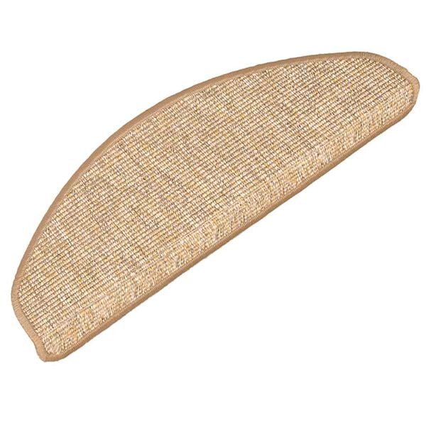 vidaXL Trappematter 15 stk 65x21x4 cm lysebrune halvrund store