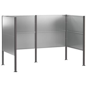 vidaXL Skjerm for s&oslash;ppeldunk 167 x 85 x 113 cm Galvanisert st&aring;l S&oslash;lv