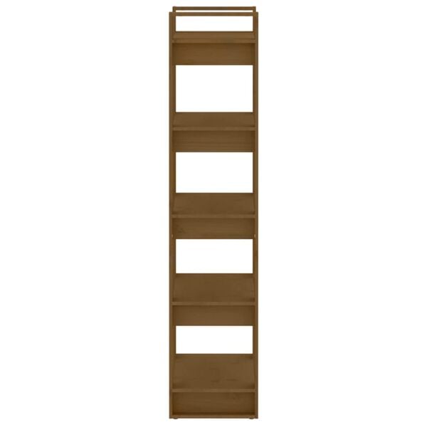 vidaXL Bokhylle/romdeler honningbrun 60x35x160 cm heltre