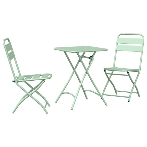 vidaXL Bistrosett 3 pcs Lys Mynte Stål