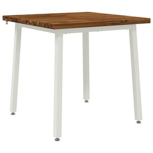 vidaXL 60 x 55 x 75 cm Solid akasietre Naturlig og Hvit Rektangul&aelig;r