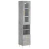 vidaXL Highboard betonggr&aring; 34,5x34x180 cm konstruert tre