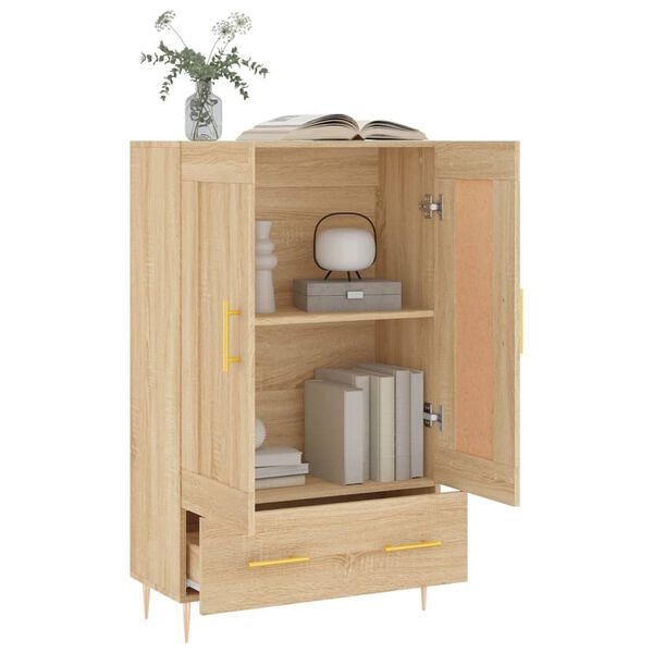 vidaXL Highboard sonoma eik 69,5x31x115 cm konstruert tre