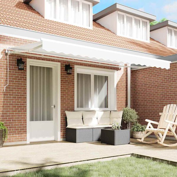 vidaXL Innvendbar Markise Hvit 400 x 200 cm Polyester og Metall