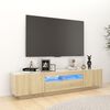 vidaXL TV-benk med LED-lys sonoma eik 180x35x40 cm
