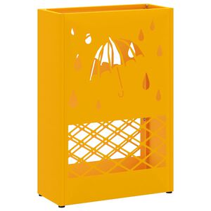 vidaXL Regn paraplystativ Sennepsgul 28 x 12 x 41 cm St&aring;l