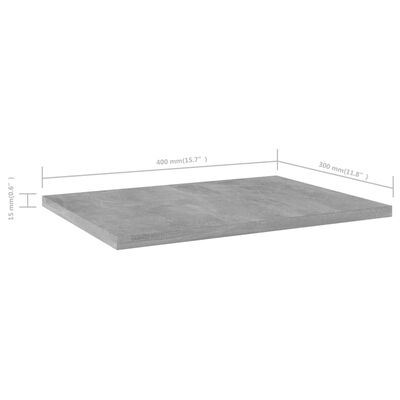 vidaXL Hylleplater 4 stk betonggrå 40x30x1,5 cm sponplate