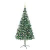 vidaXL Kunstig juletre med 300 LED med stativ grønn 210 cm PVC og stål