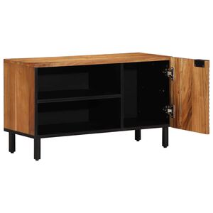 vidaXL TV-skap med hylle med d&oslash;r Brun 80 x 33 x 46 cm Massiv mango tre