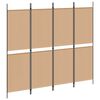 vidaXL 4-panel romdeler Beige 200 x 180 cm Stoff
