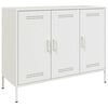 vidaXL Skjenk hvit 100,5x39x79 cm st&aring;l