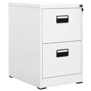 vidaXL Arkivskap 46x62x72,5 cm st&aring;l hvit