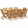 vidaXL Hagespisegruppe 9 deler 180x90x75 cm heltre akasie
