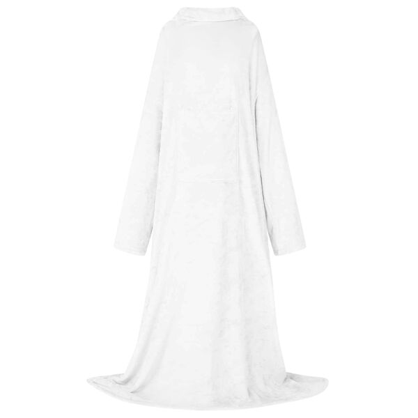 vidaXL Teppe-hettegenser Hvit Flanell