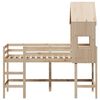 vidaXL K&oslash;yeseng med stige og tak 90x190 cm heltre furu