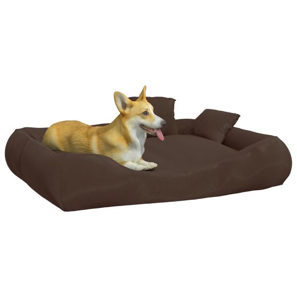 vidaXL Hundesofa med puter brun 89x75x19 cm oxford-stoff