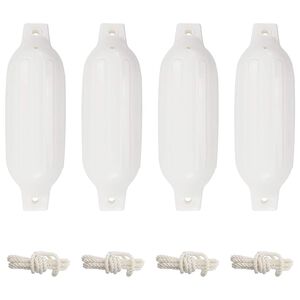 vidaXL B&aring;tfender 4 stk hvit &Oslash; 11x40 cm PVC