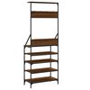 vidaXL Klesstativ med skooppbevaring brun eik 70x34x184 cm