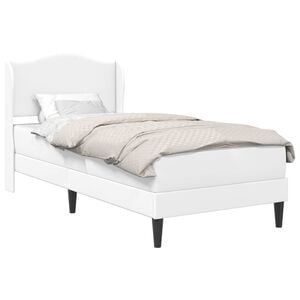 vidaXL Sengestamme med hodegjerde Hvit 90 x 190 cm Kunstl&aelig;r