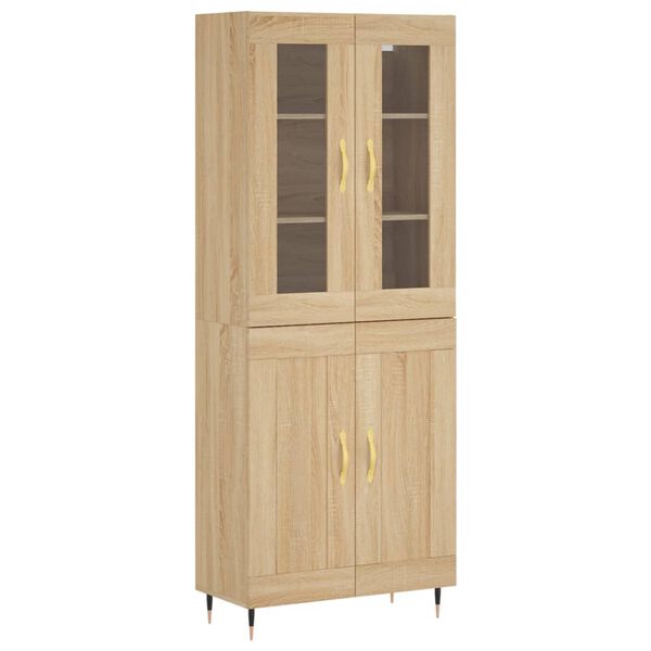 vidaXL Highboard sonoma eik 69,5x34x180 cm konstruert tre