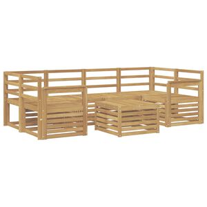 vidaXL Utend&oslash;rs sofa-sett 7 stk. Hvit Solid akasietre