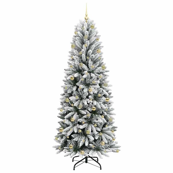vidaXL Kunstig juletre med 300 LED Hvit 240 cm PVC, plast, st&aring;l og PE
