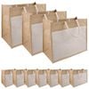 vidaXL Jute h&aring;ndvesker med lomme 10 Naturlig og Hvit 42 x 33 x 19 cm