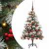 vidaXL Kunstig juletre Gr&oslash;nn og hvit 120 cm PVC og Metall og Plast