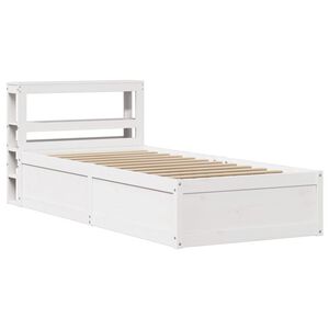 vidaXL Sengeramme med hodegavl hvit 75x190 cm heltre furu