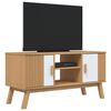 vidaXL TV-benk OLDEN hvit og brun 114x43x57 cm heltre furu
